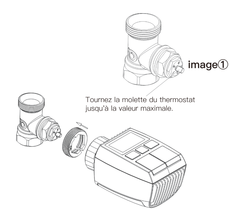 Installation de la tête thermostatiques ZigBee Moes ZTRV-ZX-TV01-MS_